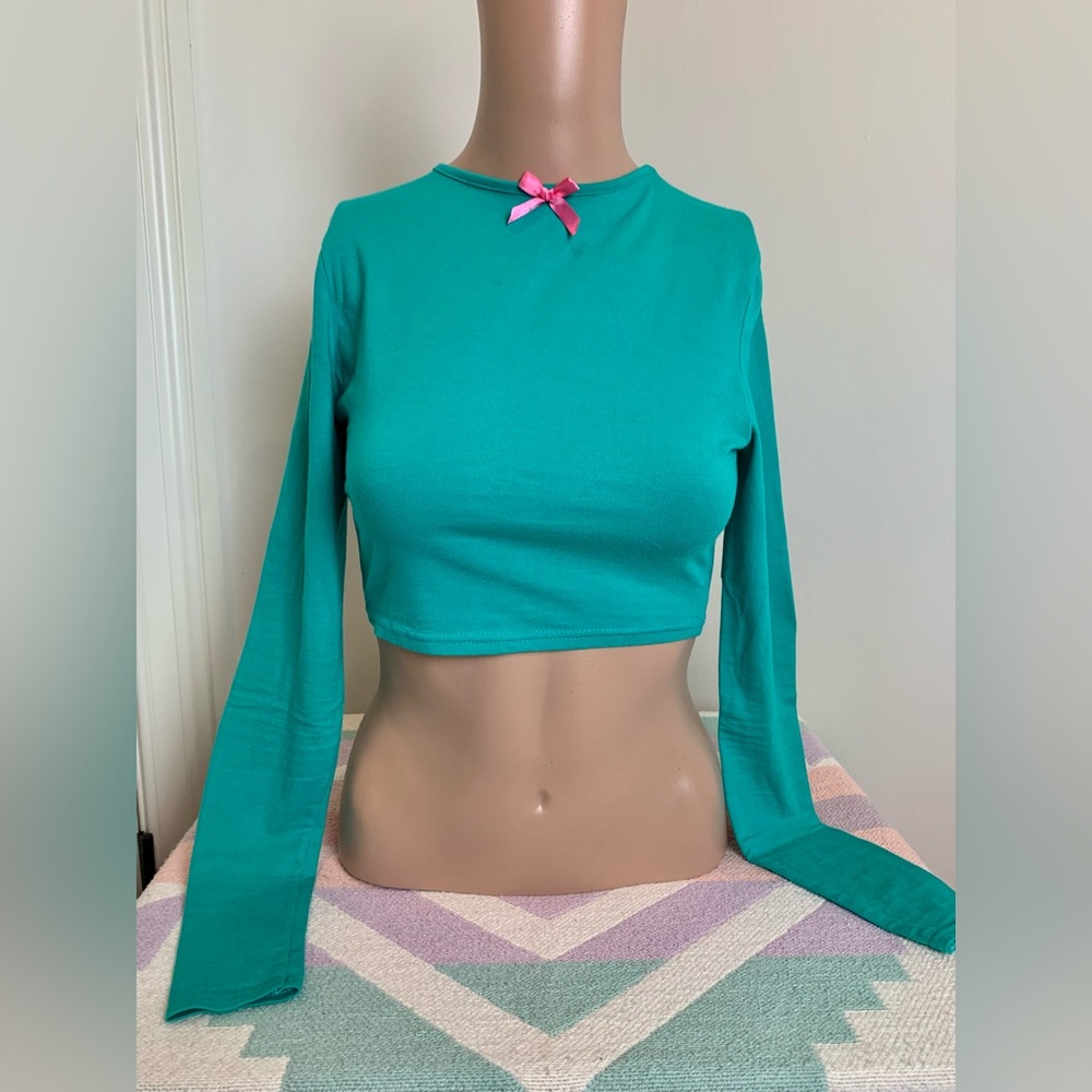 PrettyLittleThing upcycled bow crop top